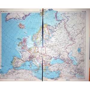    Damaged Colour Map 1955 Europe France Spain Britain