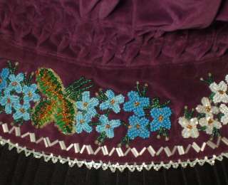 VINTAGE Ethnic Velvet Blouse/Jacket with bead embroidery folk costume 