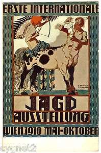   WIENER WERKSTATTE 1910 HUNTING EXPO SIGNED ERWIN PUCHINGER  