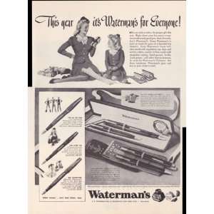 Watermans Pen Sets Military Needs War Effort 1942 Original Vintage 