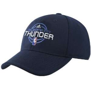 adidas Oklahoma City Thunder Navy Blue Team Logo Flex Fit Hat:  