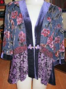 Womens R&M Richards Dark Blue Velvet Trimmed Jacket, Size 10  