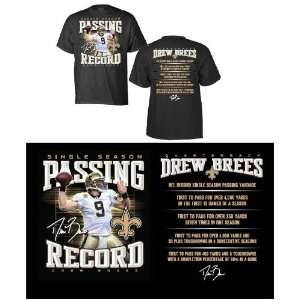   Orleans Saints Drew Brees Passing Records T Shirt: Sports & Outdoors