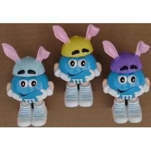    M & M Set Of (3) Blue Easter Candy Toppers 