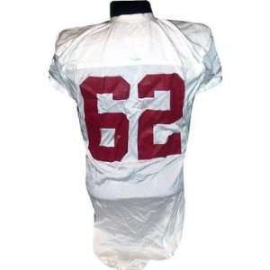  #62 Alabama Game Used White Football Jersey (Name Removed 