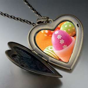  Easter Eggs Large Photo Locket Pendant Necklace Pugster 