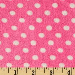  60 Wide Minky Polka Cuddle Hot Pink Fabric By The Yard 