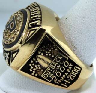 Purdue Outback Bowl 2000 TampaBay 10k Yellow Gold Ring w stones 