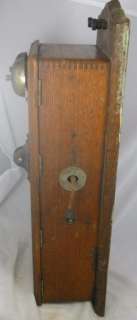 Vintage Antique Oak Wall Crank Telephone Julius Andrae & Sons  