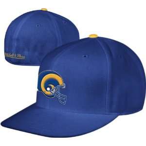 com Los Angeles Rams Mitchell & Ness Throwback Basic Logo Fitted Hat 