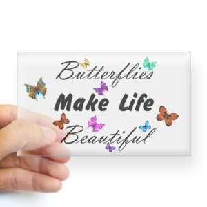    Sticker Clear (Rectangle) Butterflies Make Life: Everything Else