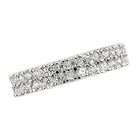   Silver Two Row Round Cubic Zirconia Pave Set Band Ring (Nickel Free