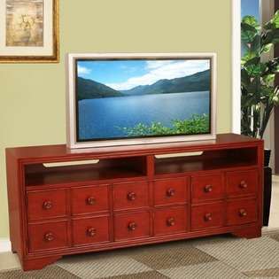 Lifestyle California Somerset TV Stand in Distressed Antique Raspberry 