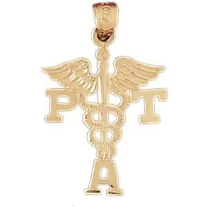  14kt Yellow Gold Pta Physical Therapist Assistant Pendant 