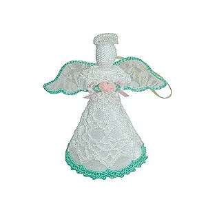 Homespun Holiday Crochet Angel Ornament   Green  Country Living 