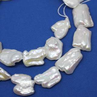 natural white freshwater pearl loose gem 15.5long  