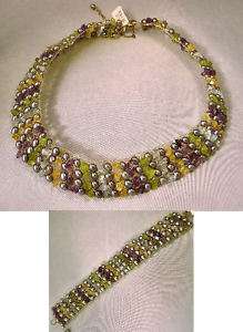 Freshwater Pearl Gemstone Silver Mesh Collar & Bracelet  