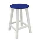   Recycled Au Courant Counter Height Bar Stools   White & Ocean Blue