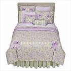 Bacati Flower Basket Lilac and Green Crib Bedding Collection (2 Pieces 