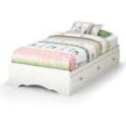   Shore South Shore Tiara Collection Twin 39 inch Mates bed Pure White
