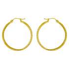 JewelryWeb 18k Yellow Gold Large Textured Hoop Earrings