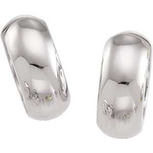  14K White Gold Hoop Earrings   12.75 Mm Tall GEMaffair Jewelry