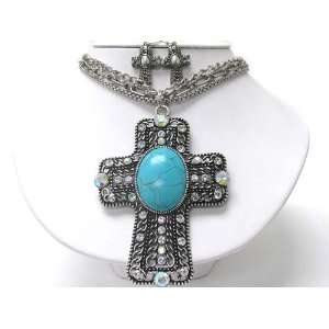   Religious Abbey Cross Box W/ Necklace 