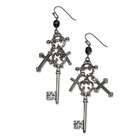 Jewelry Adviser earrings Black plated Crosses & Key w/ Black Crystal 