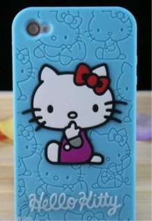 Silicone Hello Kitty Skin Case Cover for iPhone 4G r2  