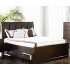   King Size Platform Bed with Storage Drawers in Light Cappuccino Finish