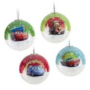 Disney 4ct 40mm Decoupage Ball Ornaments Pack   Cars 