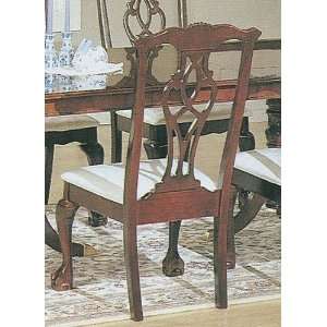   of 2 Chippendale Cherry Finish Wood Dining Chairs Furniture & Decor