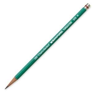  Turquoise Drawing Pencils, Size 6B, Black Lead, Dozen 