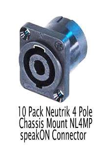 10 PACK Panel Mount Neutrik 4 pole speakON NL4MP  