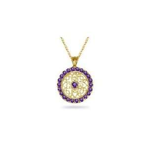  15.42 Cts Amethyst Pendant in 14K Yellow Gold Jewelry