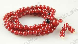 6mm ASIAN CHINESE 108 RED JADE BEADS BUNCH #752  