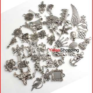 50x Bulk Lots Mixed Tibetan Silver Pendants Beads G430  