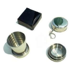   Collapsible Stainless Steel Shot Glass Key Ring: Sports & Outdoors