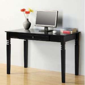  Writing Desk with Scrollwork Legs in Black Finish: Home 