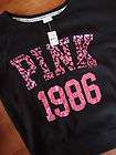 Victorias Secret LOVE PINK Sweatshirt crew Bling black rhinestone 