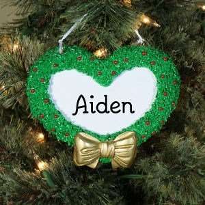  Engraved Heart Wreath Ornament