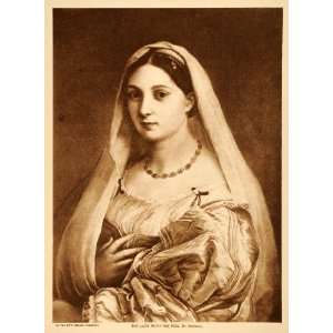  1916 Photogravure Raphael La Donna Velata Lady Woman Veil 