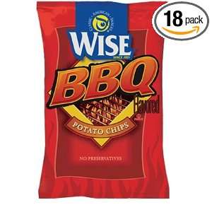 Wise BBQ Potato Chips, 3.25 Oz Bags (Pack of 18)  Grocery 