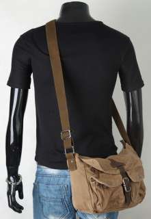 Canvas Real Leather Vintage Military Mens Shoulder Bags (MCAB1055)