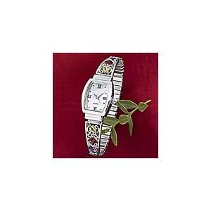   Silverplated Multi Gemstones Quartz Stretch Watch 
