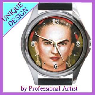 Round Metal Wrist Watch from art painting Frida Kahlo 3  