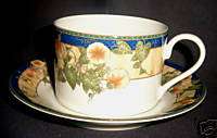 MIKASA CLAIRMONT FINE CHINA FLAT CUPS AND SAUCERS  