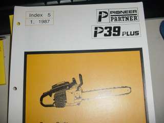 PIONEER POULAN PARTNER CHAINSAW P39 39 PARTS LIST MANUAL  