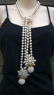  Vintage EARLY MIRIAM HASKELL Baroque Pearl Lariat Necklace & Earrings