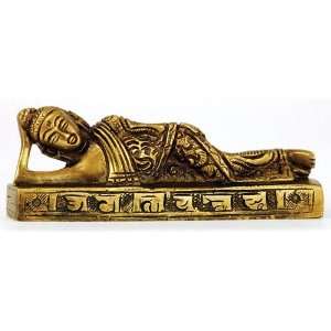  Brass Laying Buddha Statuette 4